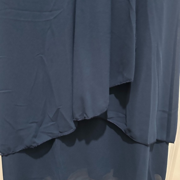 Chic Navy Lace Overlay Dress - Picture 2 of 7